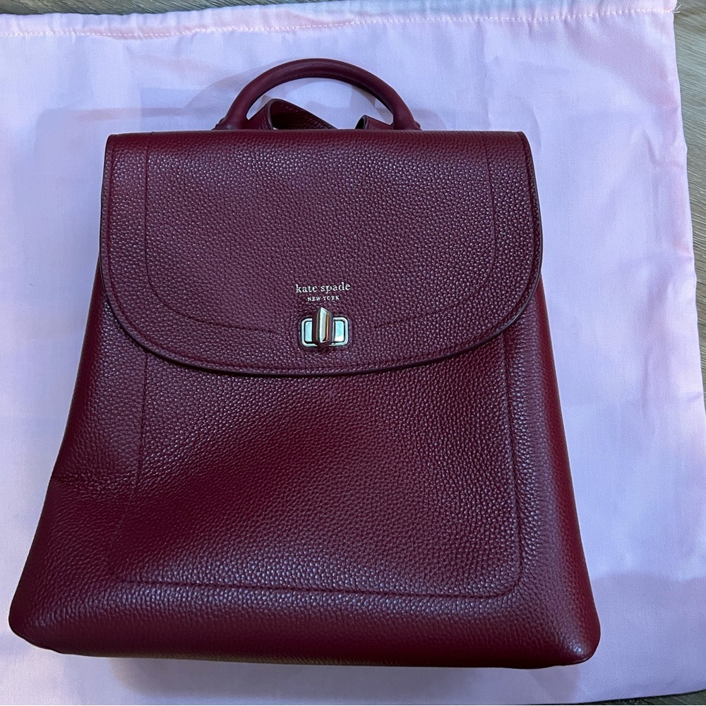 Kate Spade Burgundy Leather Backpack